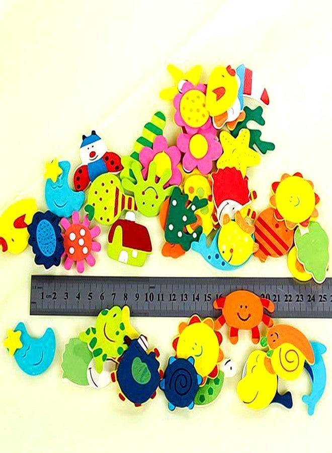 Jasol Fridge Magnets Wooden Nature Theme Magnets for Toddlers Create a Scne Magnetic PlaySet of 48 (Multicolor) - Image 3